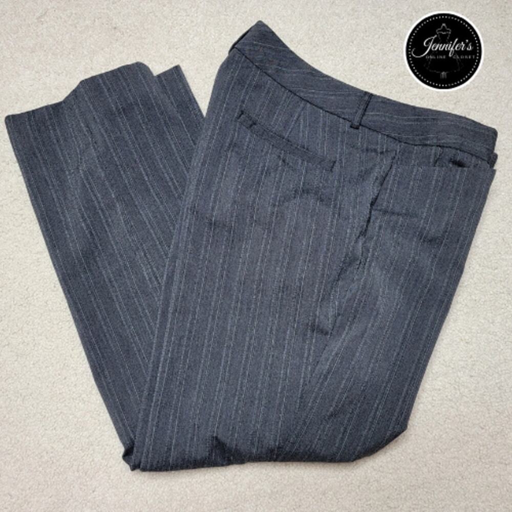 Dockers Women's Gray Metro Pinstripe Ideal Fit Straight Leg Pants Size 12